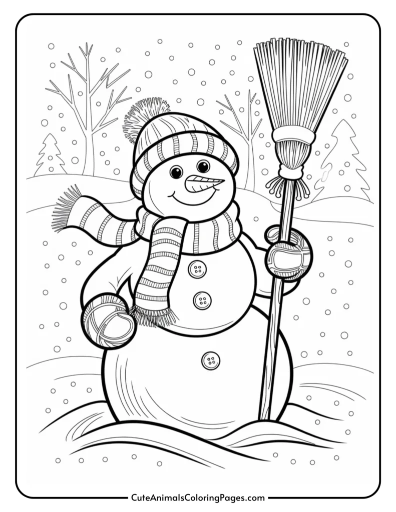 free printable snowman coloring page (10 pdf pages) - cute animals